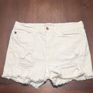 KanCan White Distressed Denim Cutoff Shorts